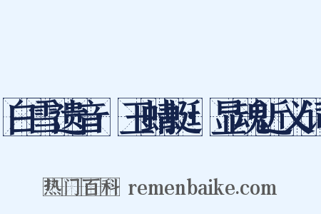 白雪遗音·玉蜻蜓·显魂近义词是什么意思的图片